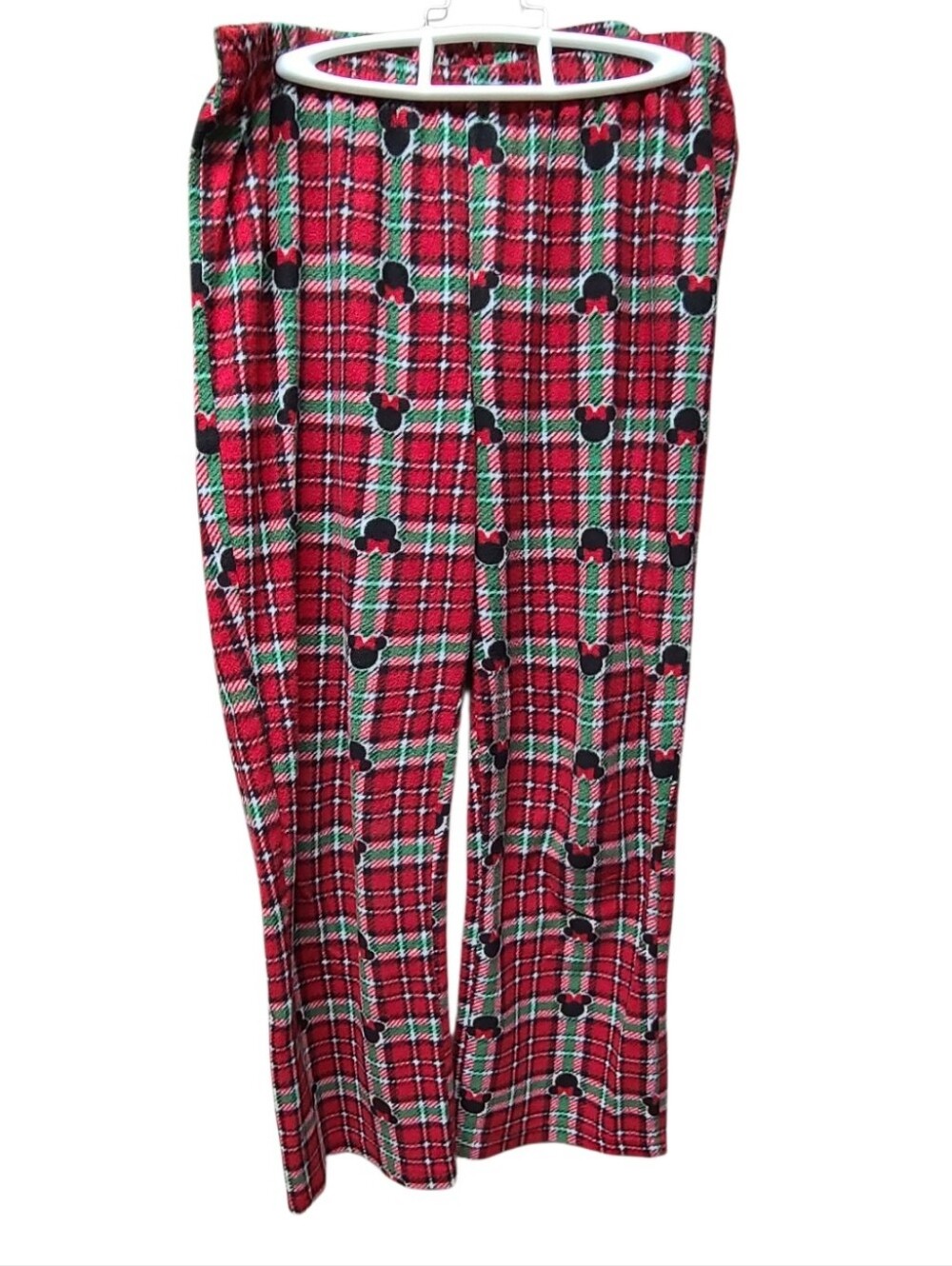 Disney Minnie Mouse Plaid Fleece Pajama Pants Christmas Holiday Loungewear M